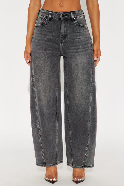 East End Embellished Jeans - Dark Grey