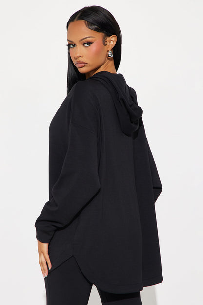 Sarah Ultra Soft Zip Up Hoodie - Black