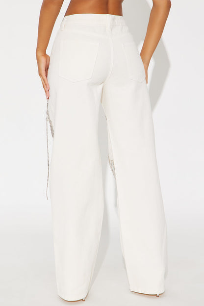 Make Your Life Shine Distressed Pant - Stone