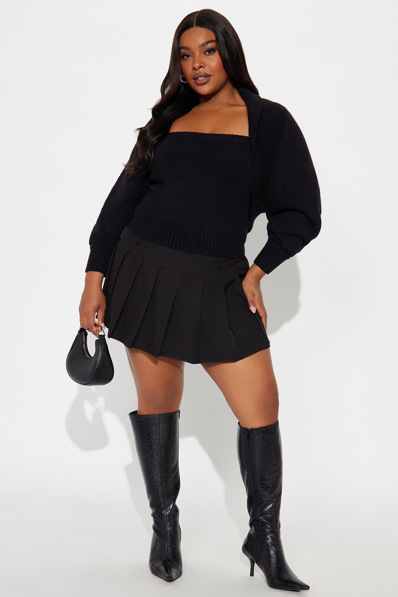 Cozy Enough Sweater Set - Black
