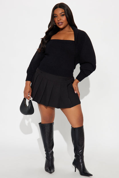 Cozy Enough Sweater Set - Black