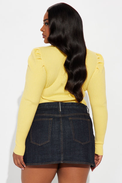 Get On With It Turtleneck Sweater - Butter Yellow