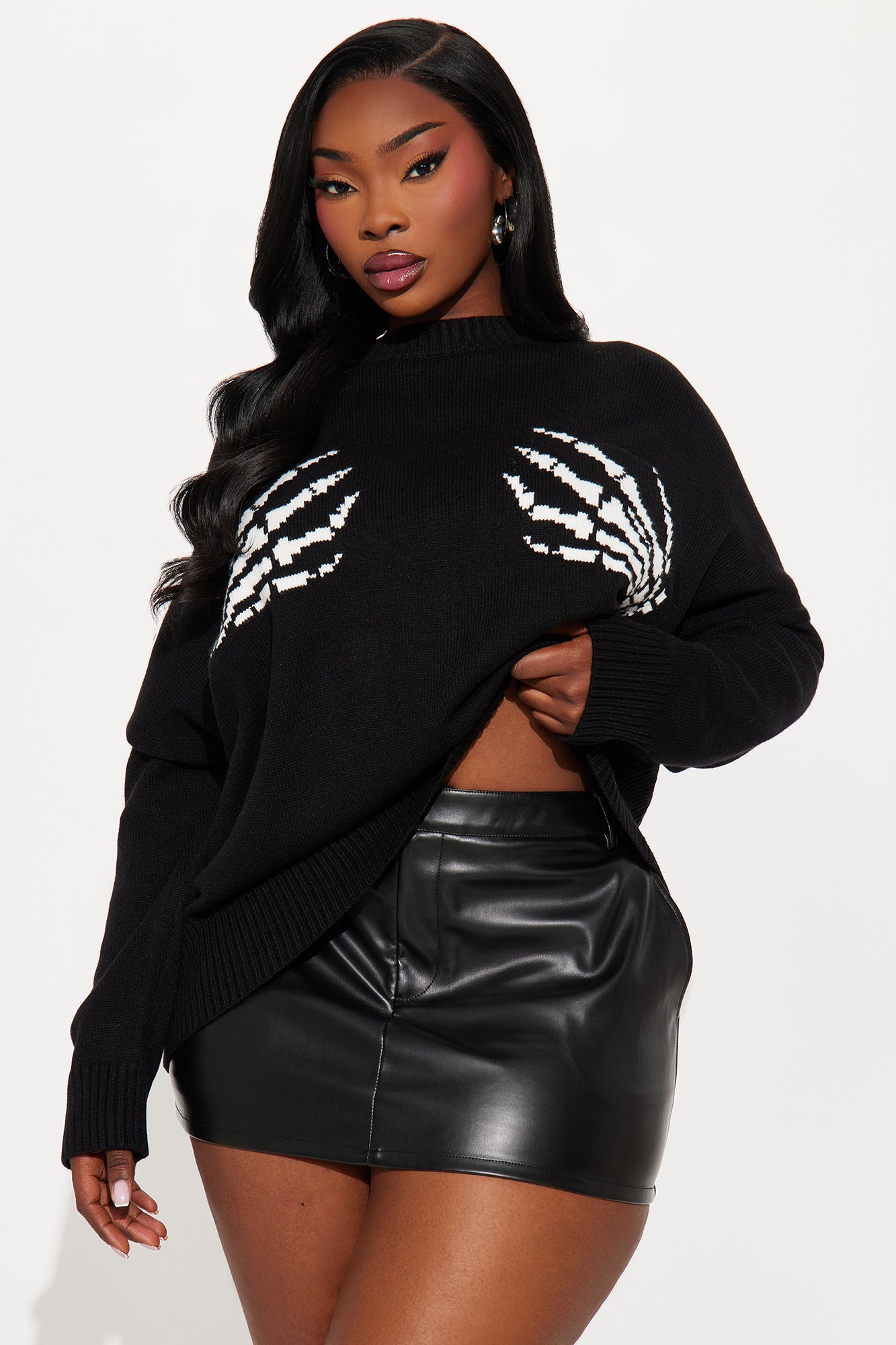 Bad To The Bone Skeleton Sweater - Black/combo