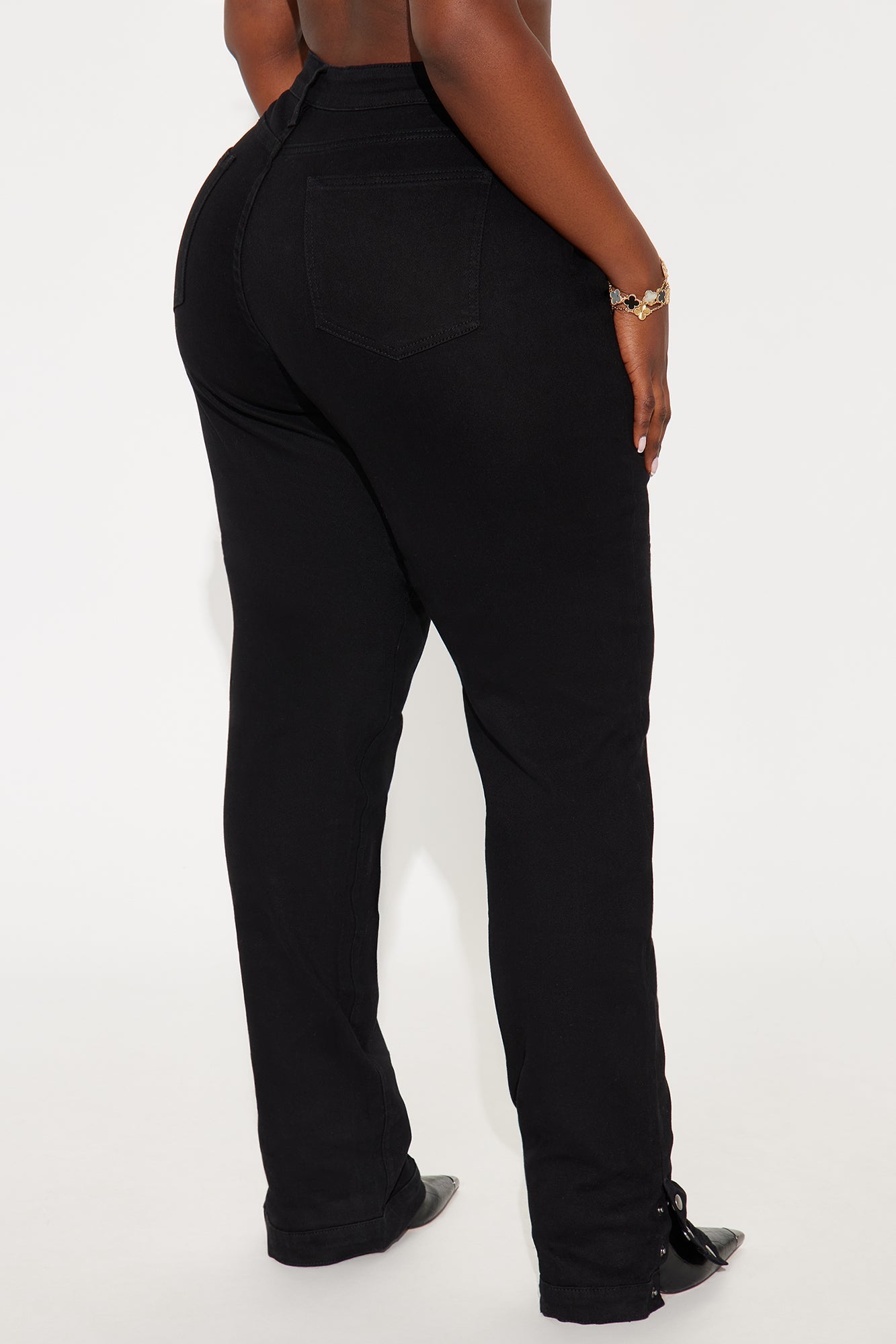 Bianca Low Rise Stacked Pant 33″ - Black