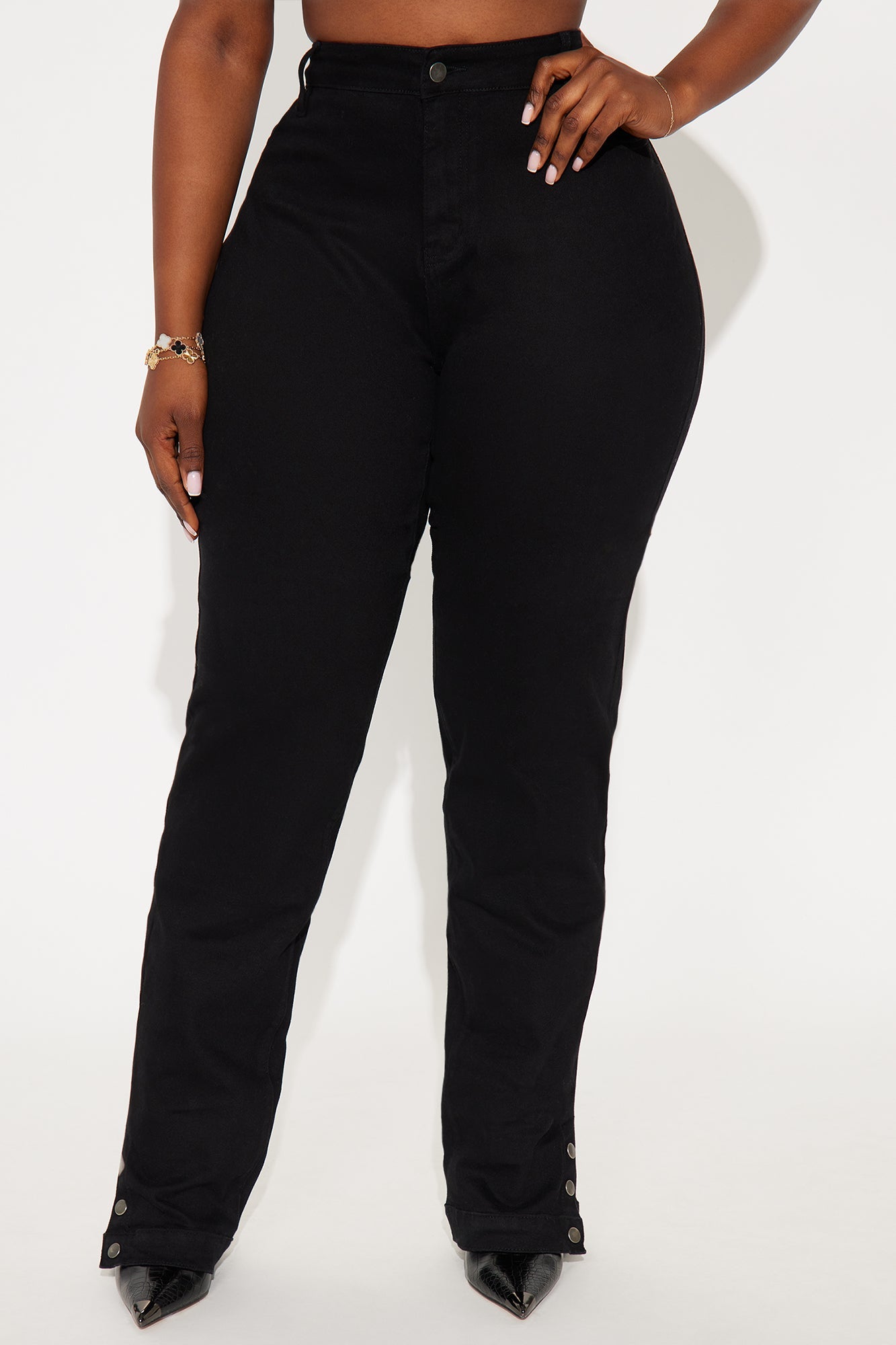 Bianca Low Rise Stacked Pant 33″ - Black