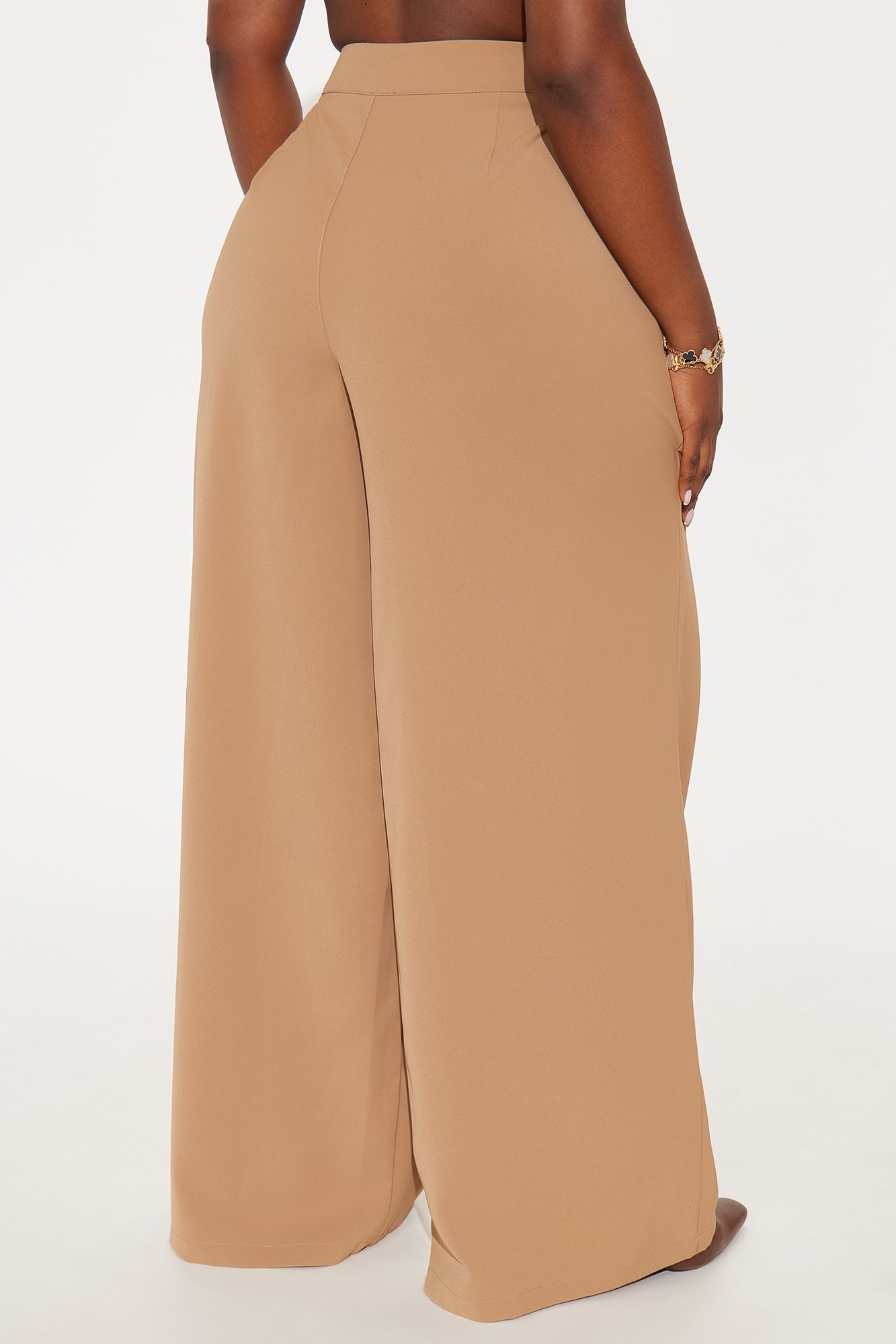 Candice Pleated Wide Leg Trouser Pant 33″ - Taupe