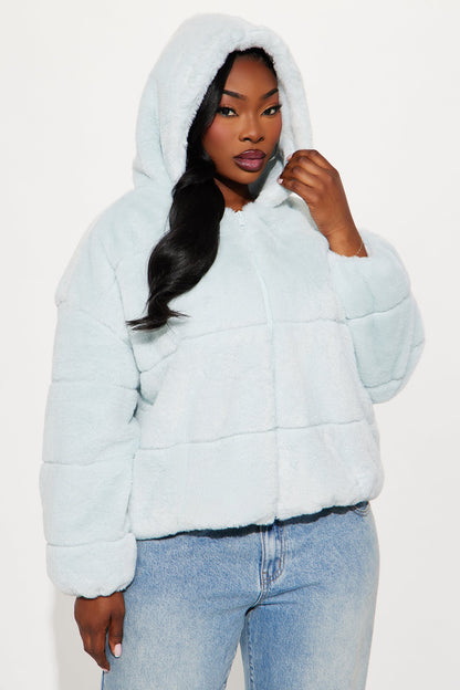 Leah Faux Fur Jacket - Blue