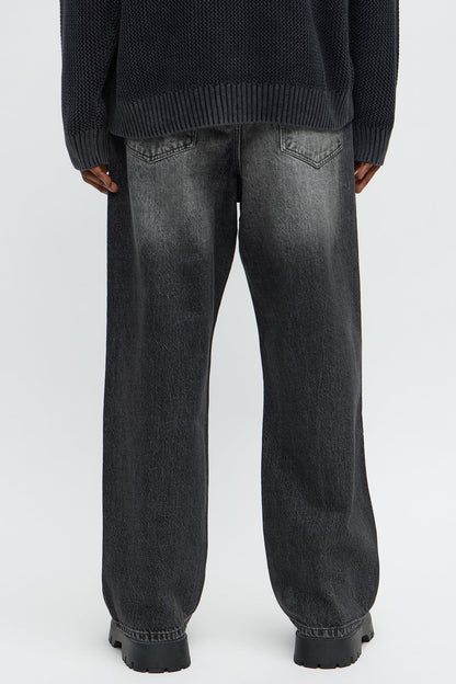 Baggy Phantom Distressed Jean - Black Wash