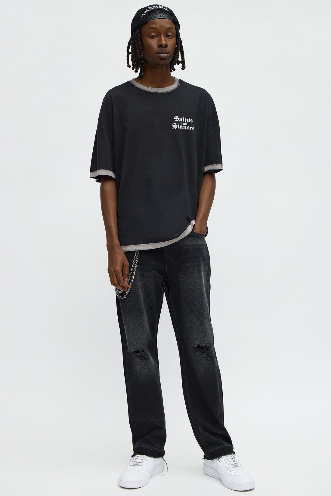 Straight To The Future Distressed Jean - Black Wash