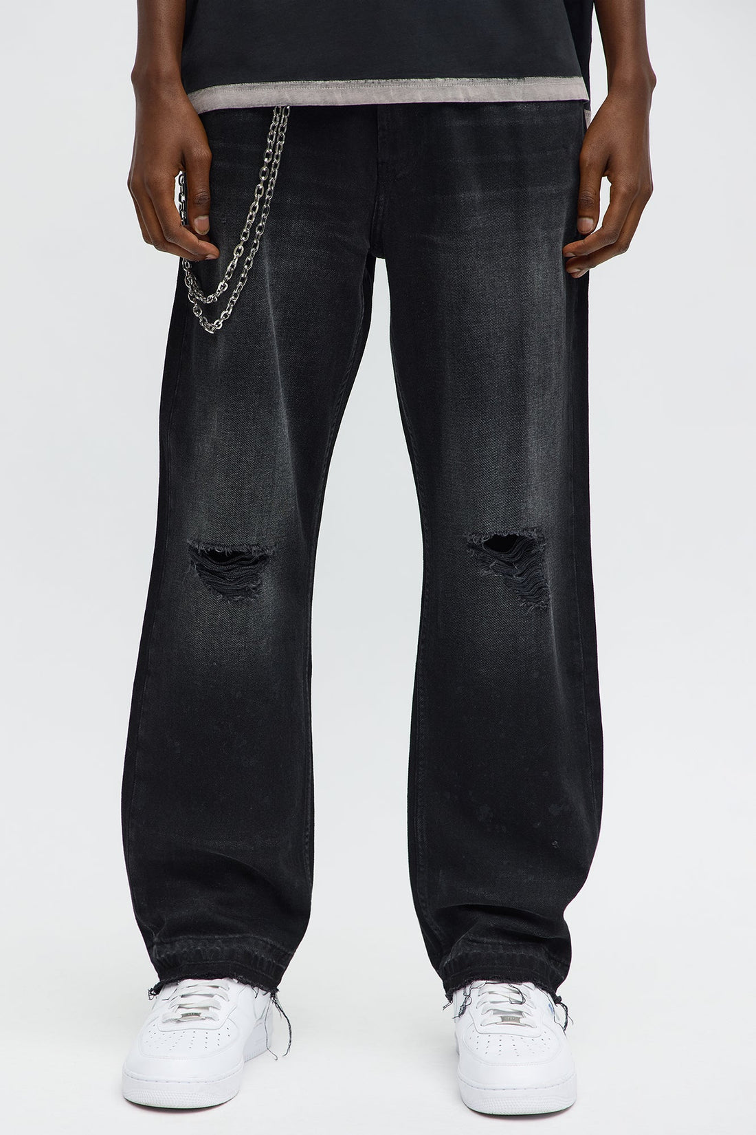Straight To The Future Distressed Jean - Black Wash