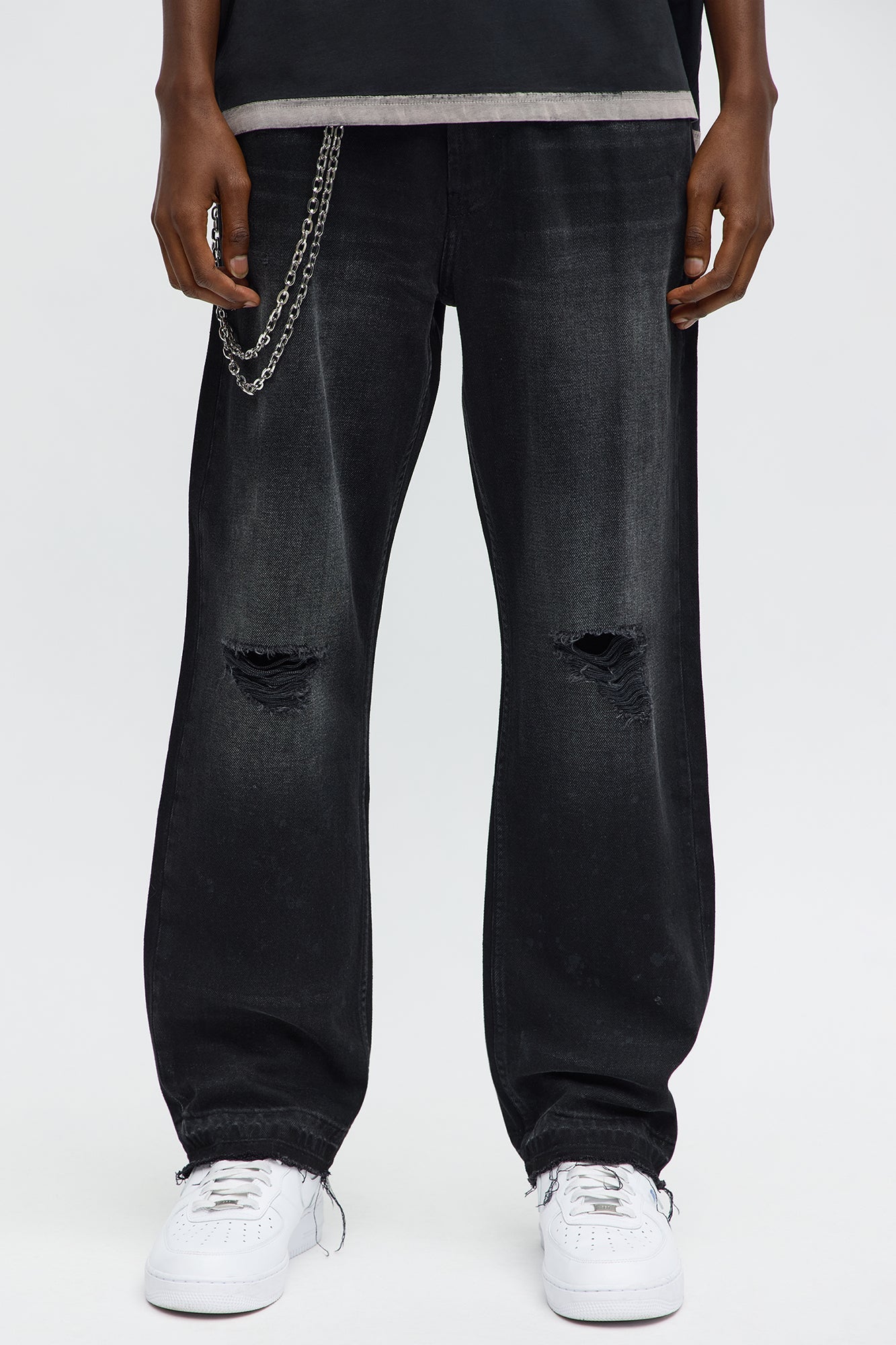 Straight To The Future Distressed Jean - Black Wash
