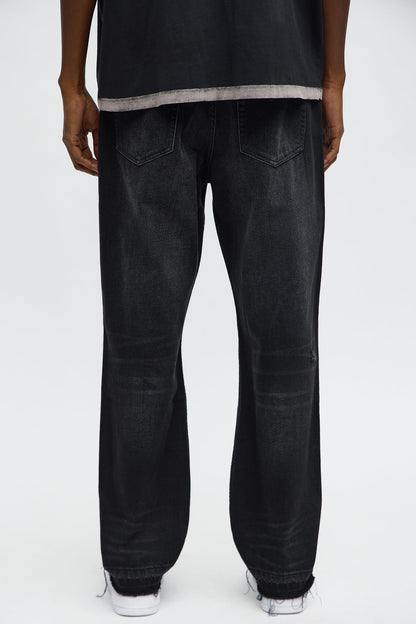 Straight To The Future Distressed Jean - Black Wash