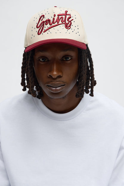 Saints Two Tone Pearl Structured Snapback Hat - Stone/Combo