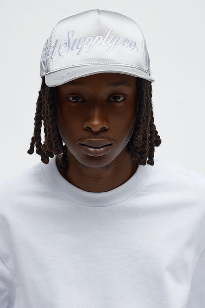 Saint Supply Satin Structured Snapback Hat - Grey