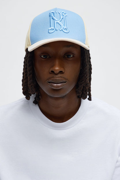 Monogram Paneled Structured Snapback Hat - Multi Color