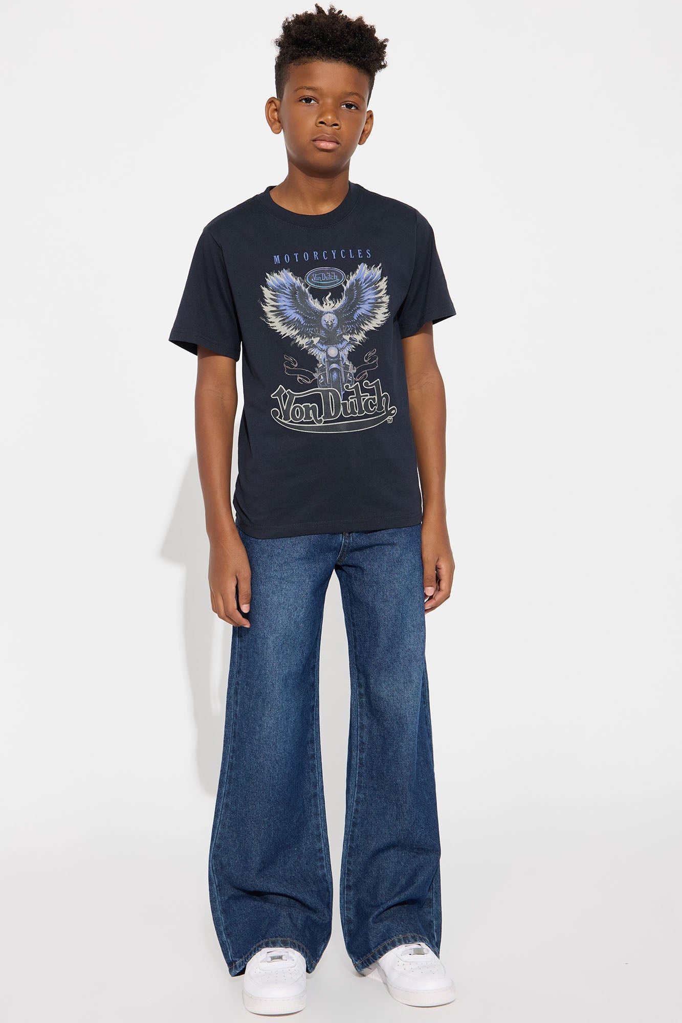 Mini Oversized Von Dutch Dark Wings Tee - Black