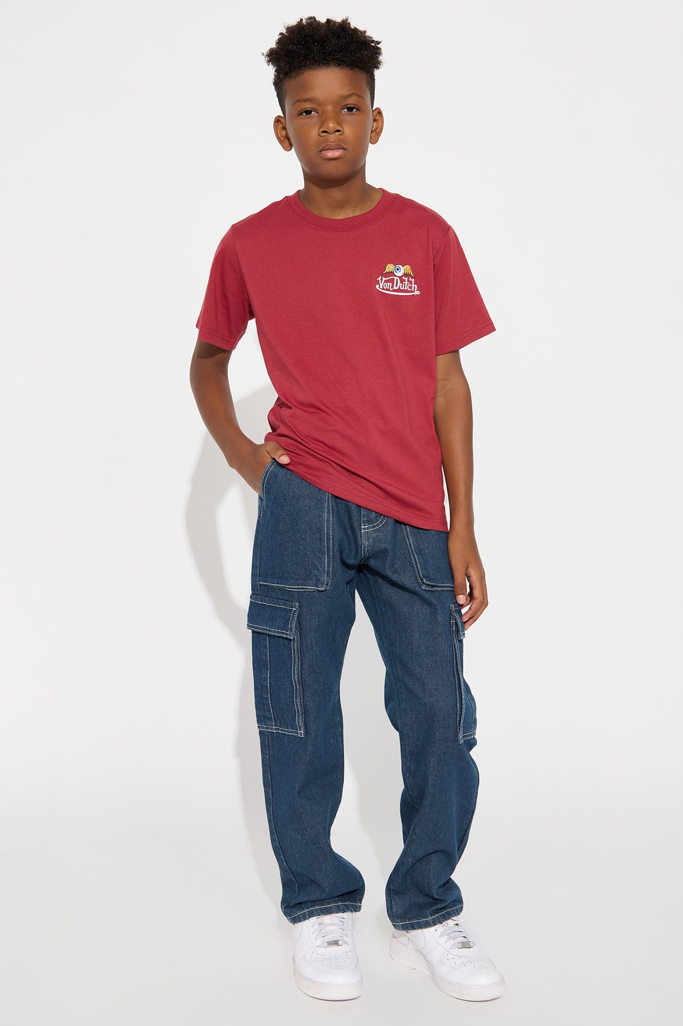 Mini Oversized Von Dutch Signature Tee - Burgundy