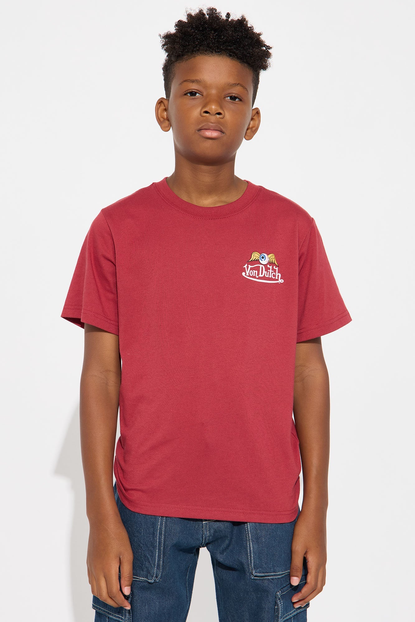 Mini Oversized Von Dutch Signature Tee - Burgundy