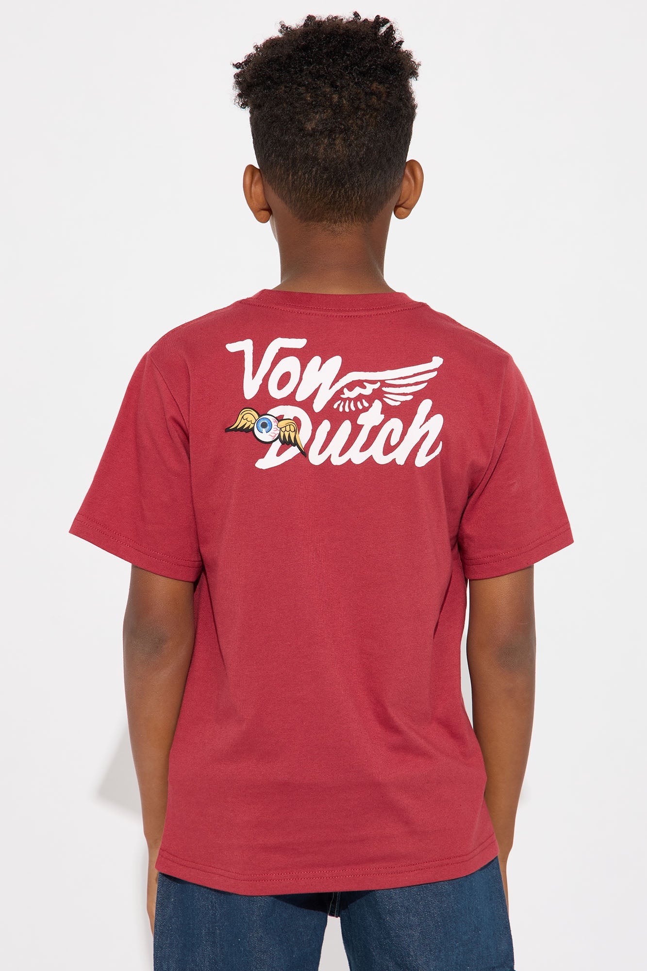 Mini Oversized Von Dutch Signature Tee - Burgundy
