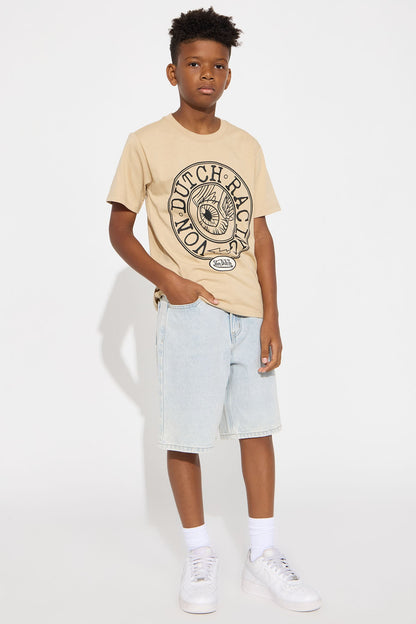 Mini Oversized Cropped Von Dutch Racing Tee - Olive
