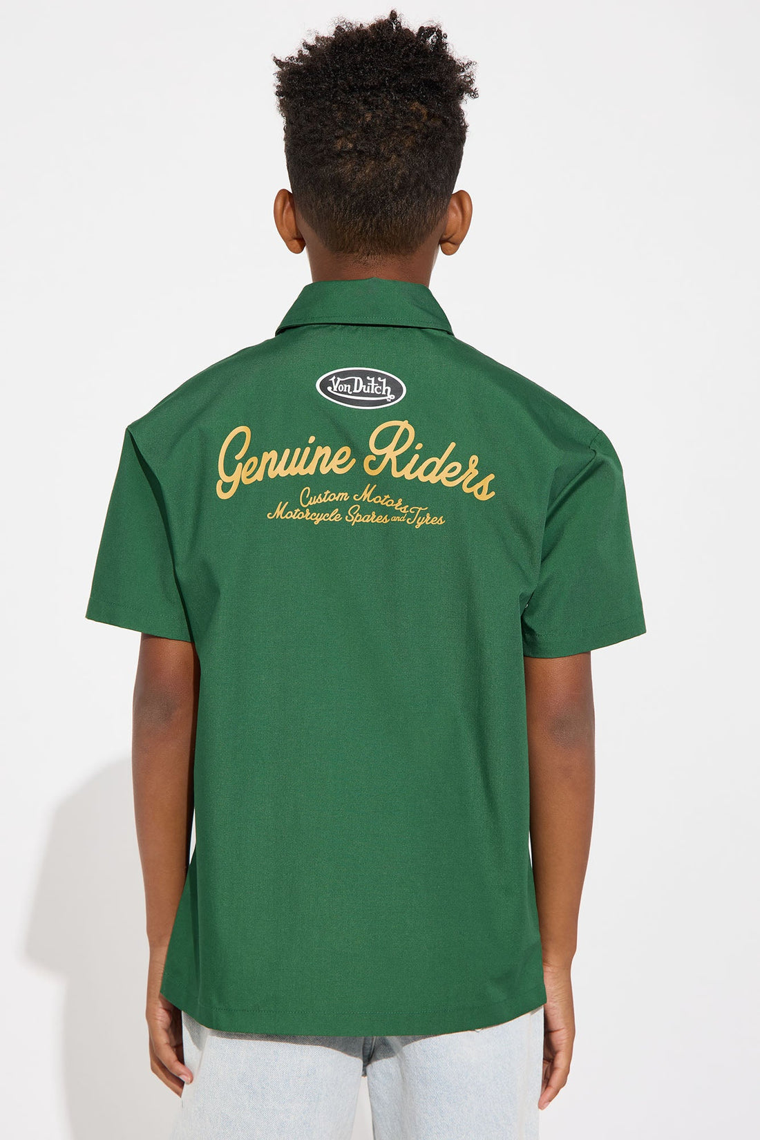 Mini Von Dutch Genuine Riders Button Up Shirt - Green