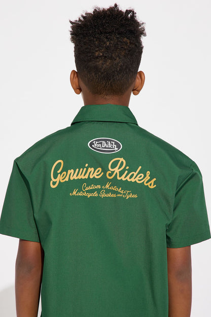 Mini Von Dutch Genuine Riders Button Up Shirt - Green