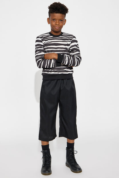 Mini Pugsley Adams Costume - Black/White
