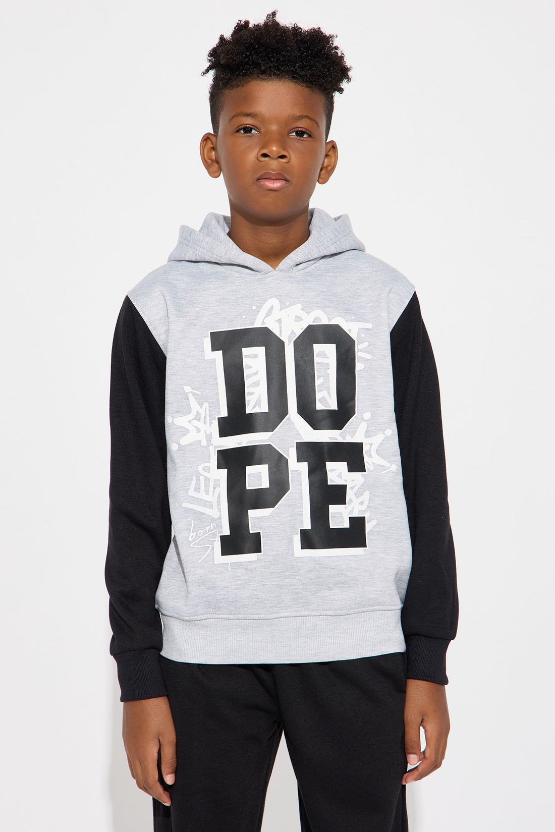Mini Simply Dope Hoodie And Jogger Pant Set - Heather/Combo
