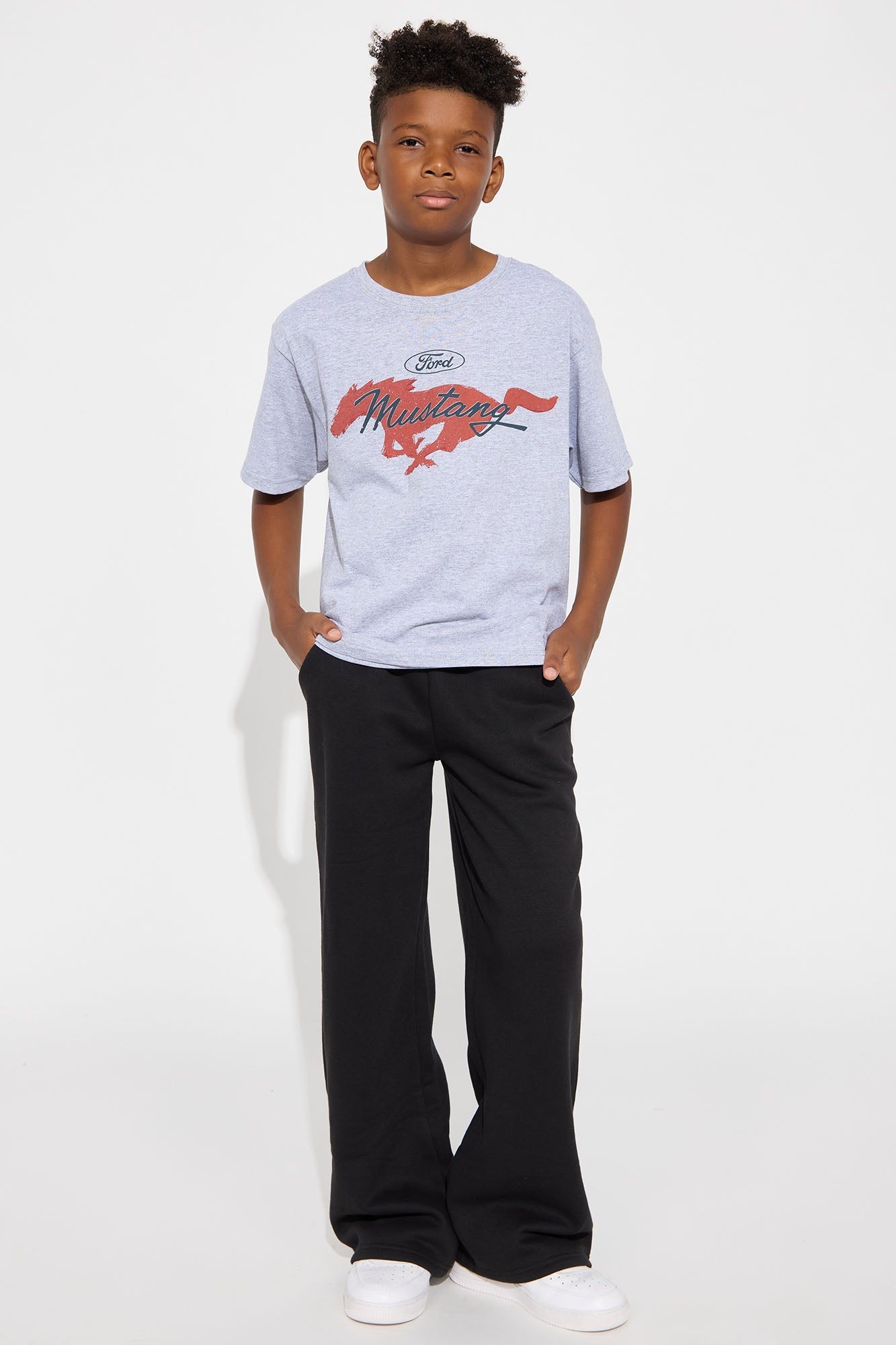 Mini Iconic Ford Mustang Short Sleeve Front/Back Tee - Grey
