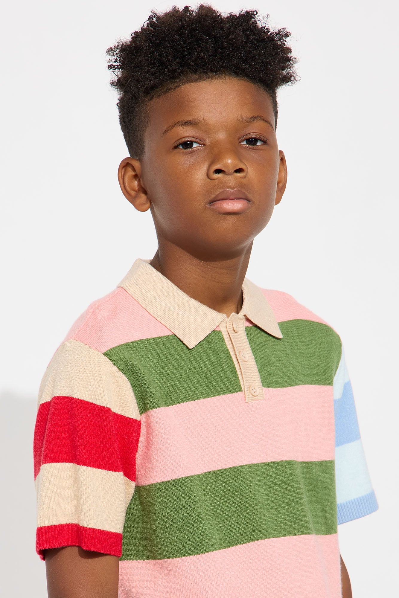 Mini Relaxed Multi Color Dreamer Knitted Polo - Pink/combo