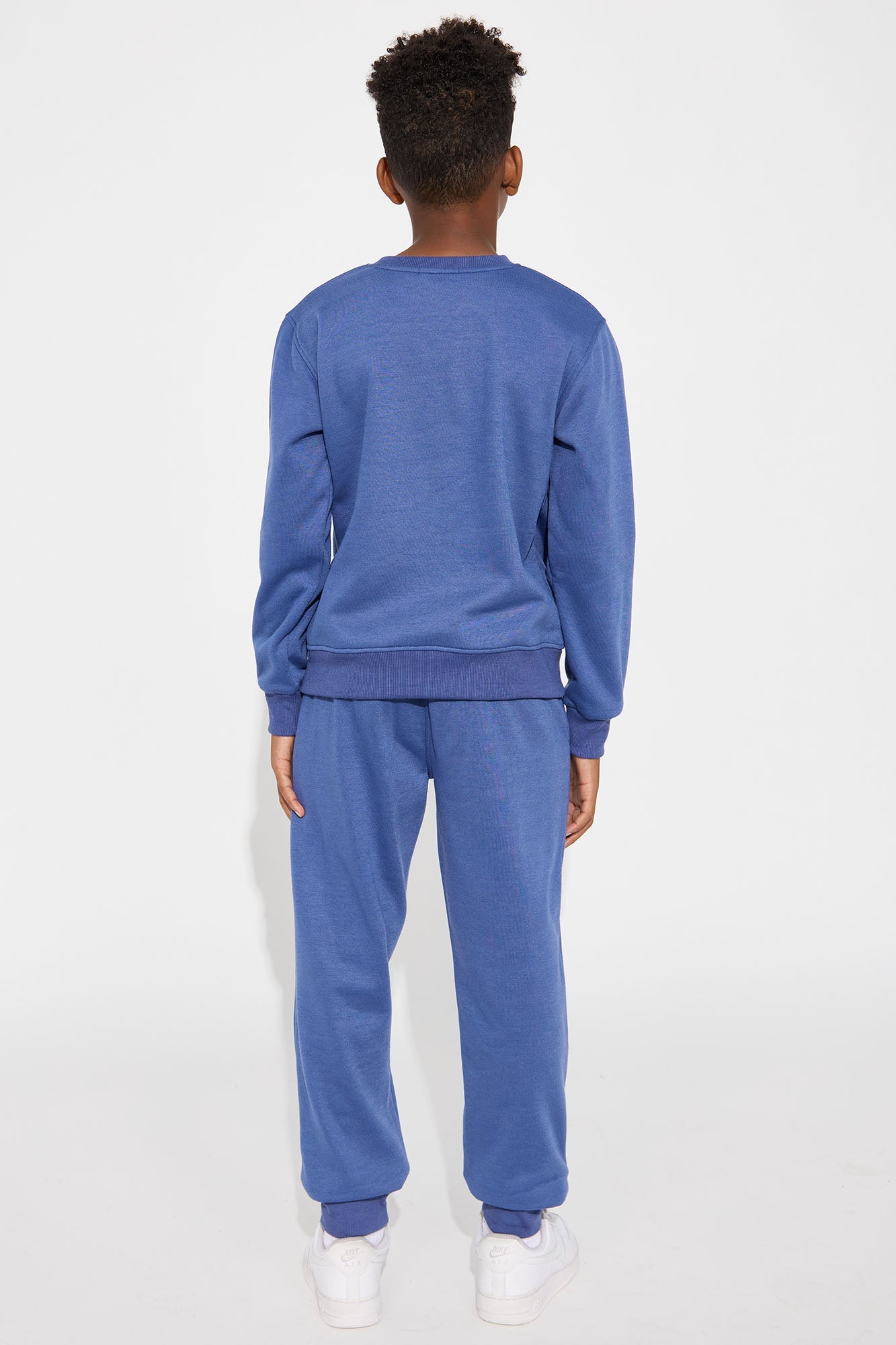 Mini Humble Hustler Crew Neck Sweatshirt And Jogger Pant Set - Navy
