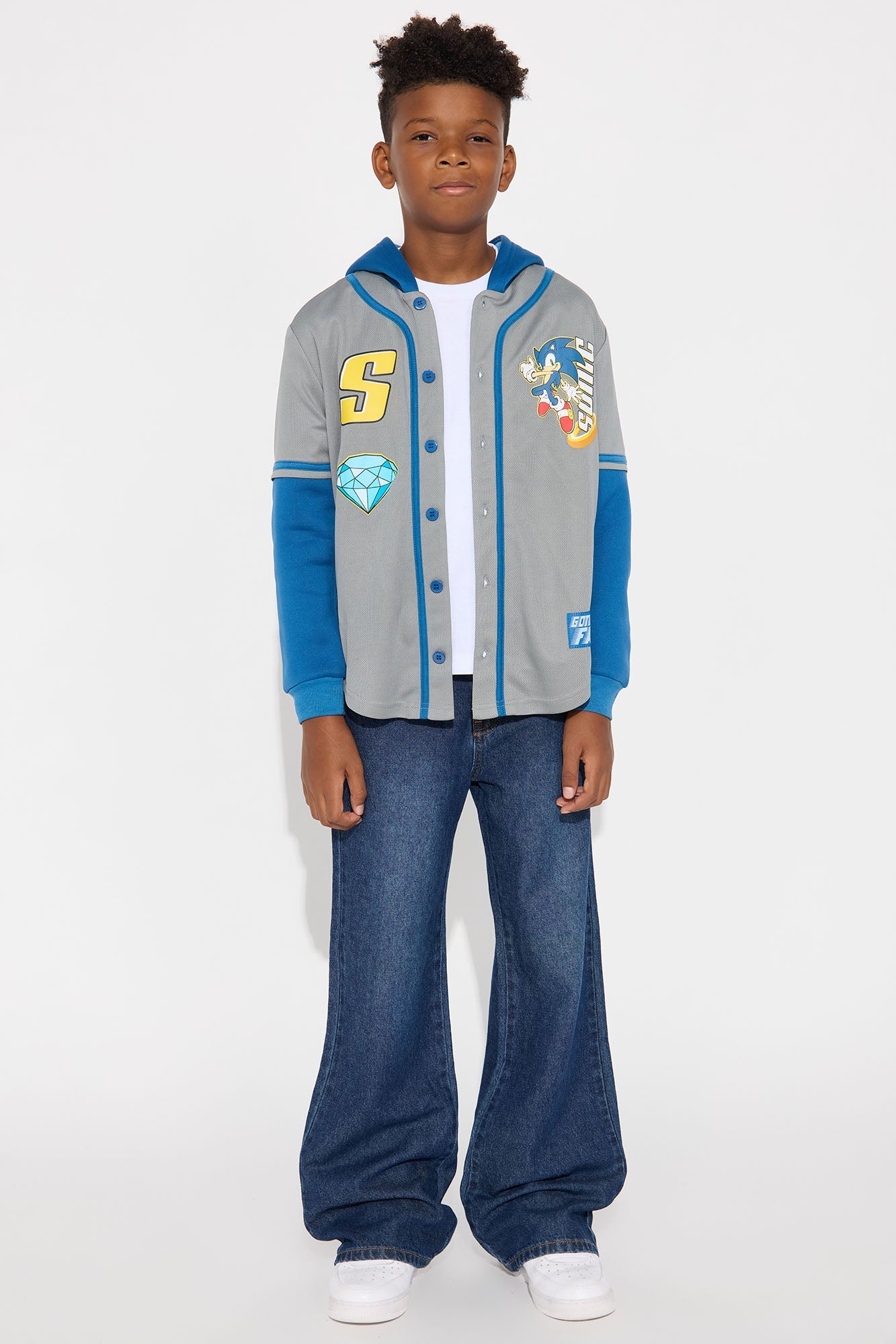 Mini Sonic The Hedgehog Hooded TwoFer Jersey - Heather/Combo