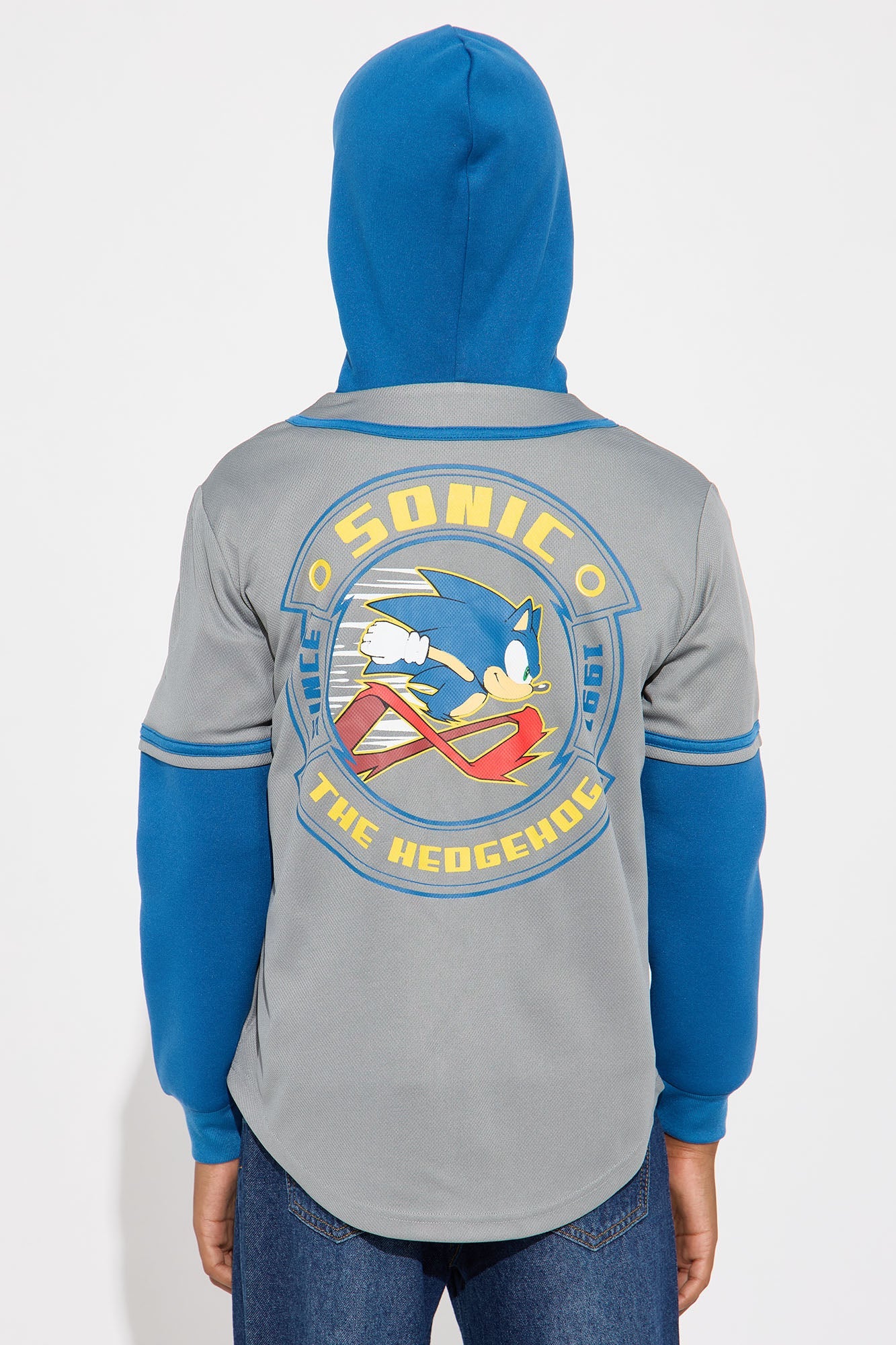 Mini Sonic The Hedgehog Hooded TwoFer Jersey - Heather/Combo