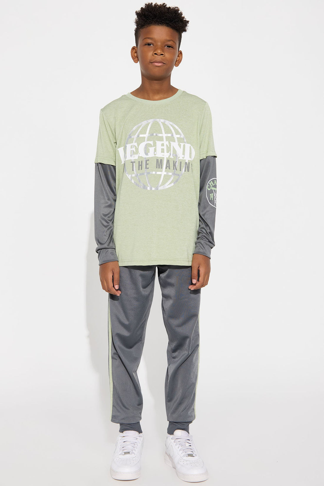 Mini Legend In The Making Jogger Pant Set - Green/combo