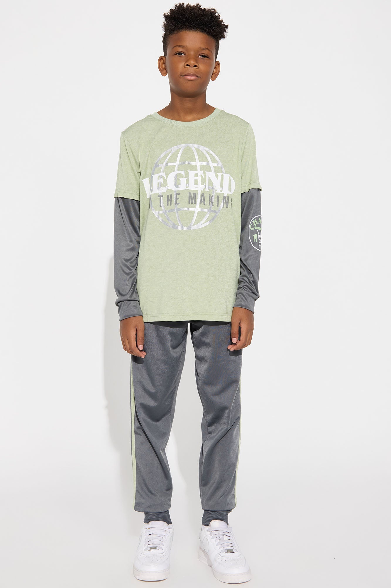 Mini Legend In The Making Jogger Pant Set - Green/combo