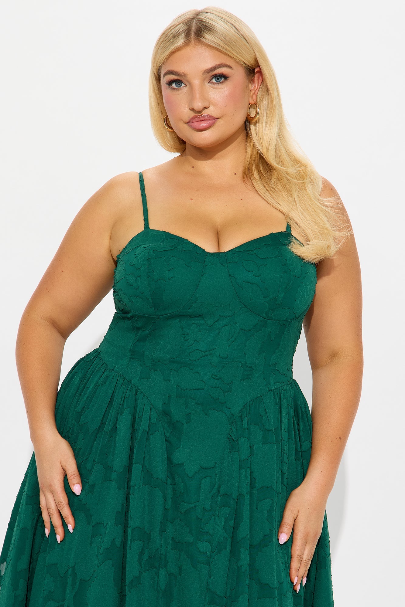 Morning Kiss Jacquard Maxi Dress - Hunter