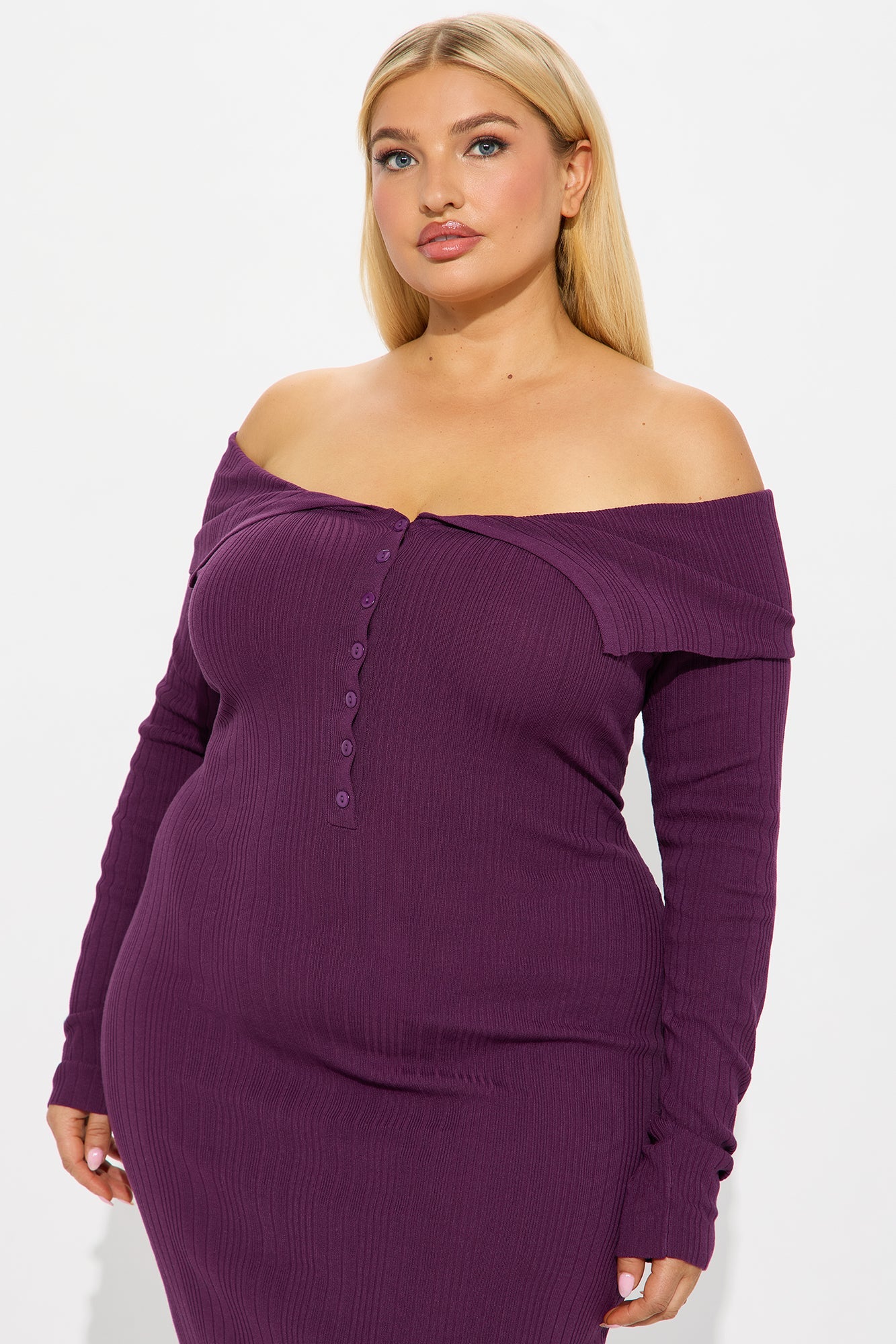 Do It Like Me Sweater Midi Dress - Eggplant