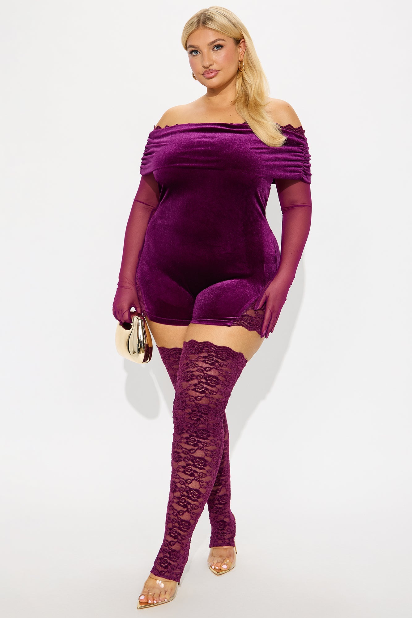 Blow Your Mind 2 Piece Velvet Romper - Purple