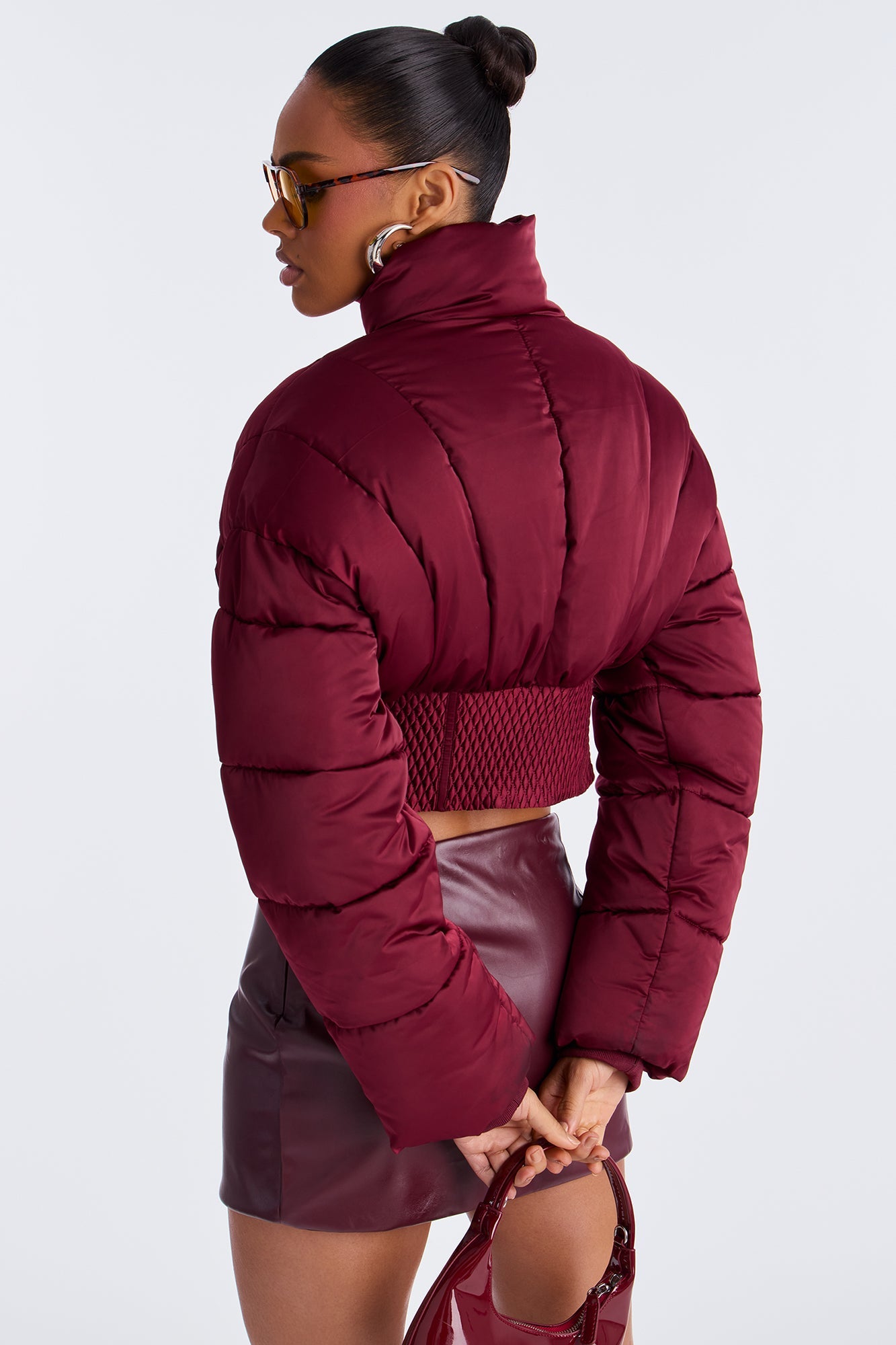 Body Language Corset Puffer Jacket - Burgundy