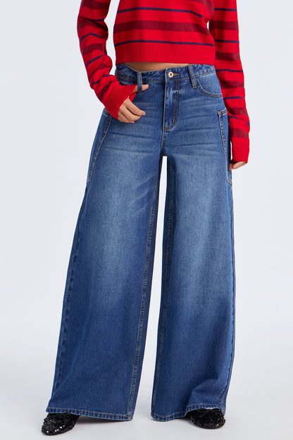 Side Quest Baggy Jeans - Dark Wash