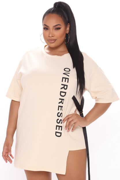 Overdressed Tunic Top - Cream/combo