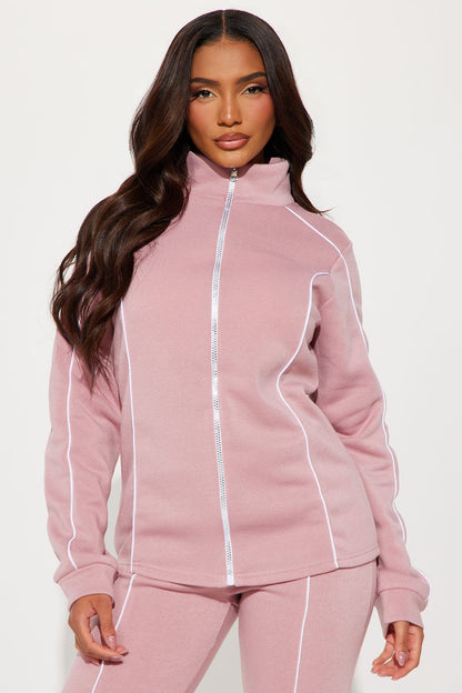 Kassidy Fleece Pant Set - Mauve