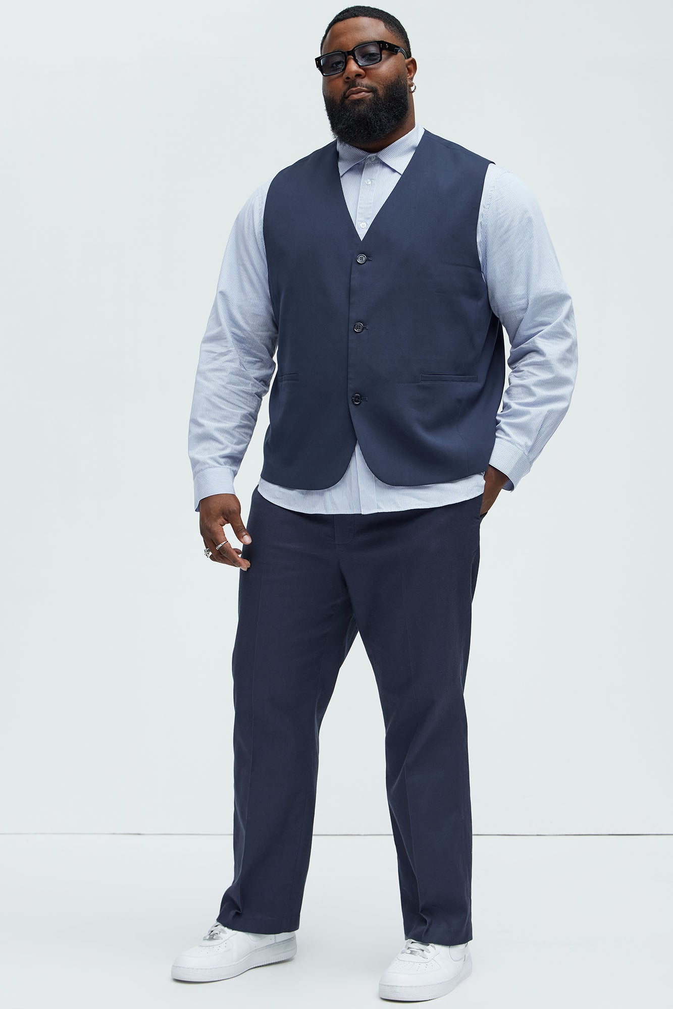 Modern Stretch Waistcoat - Navy