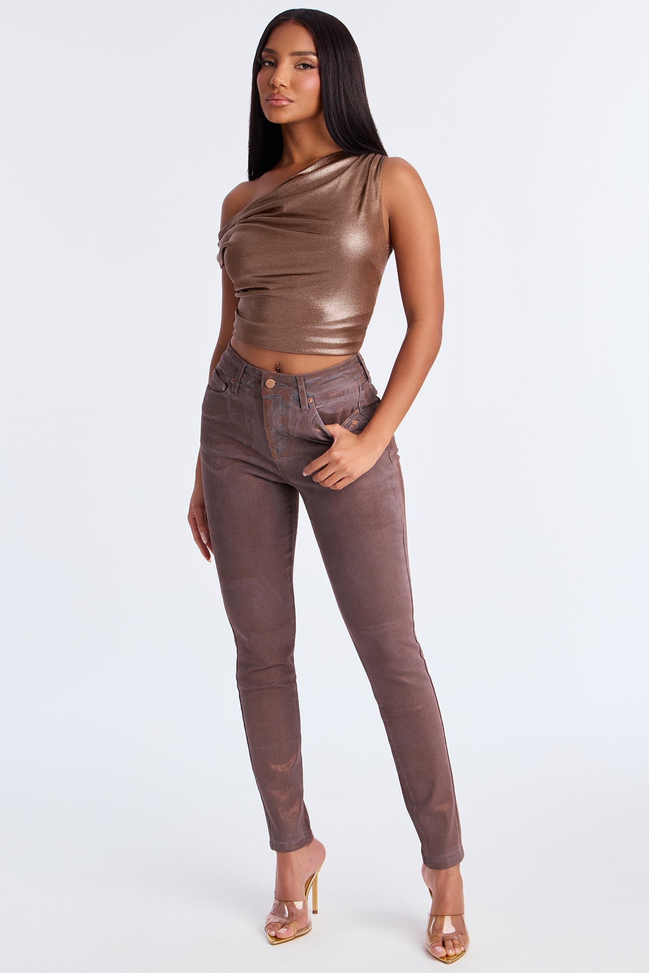 Shine My Light Skinny Jean - Brown