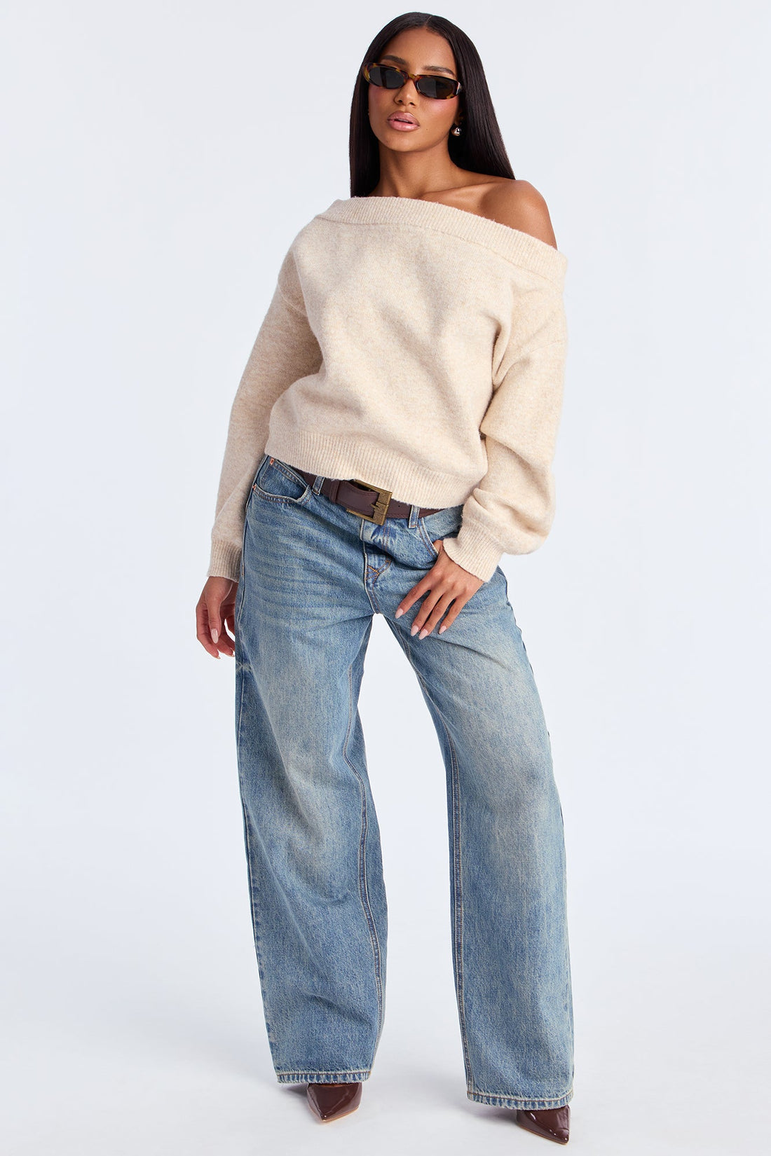 Dany Off Shoulder Sweater - Cream