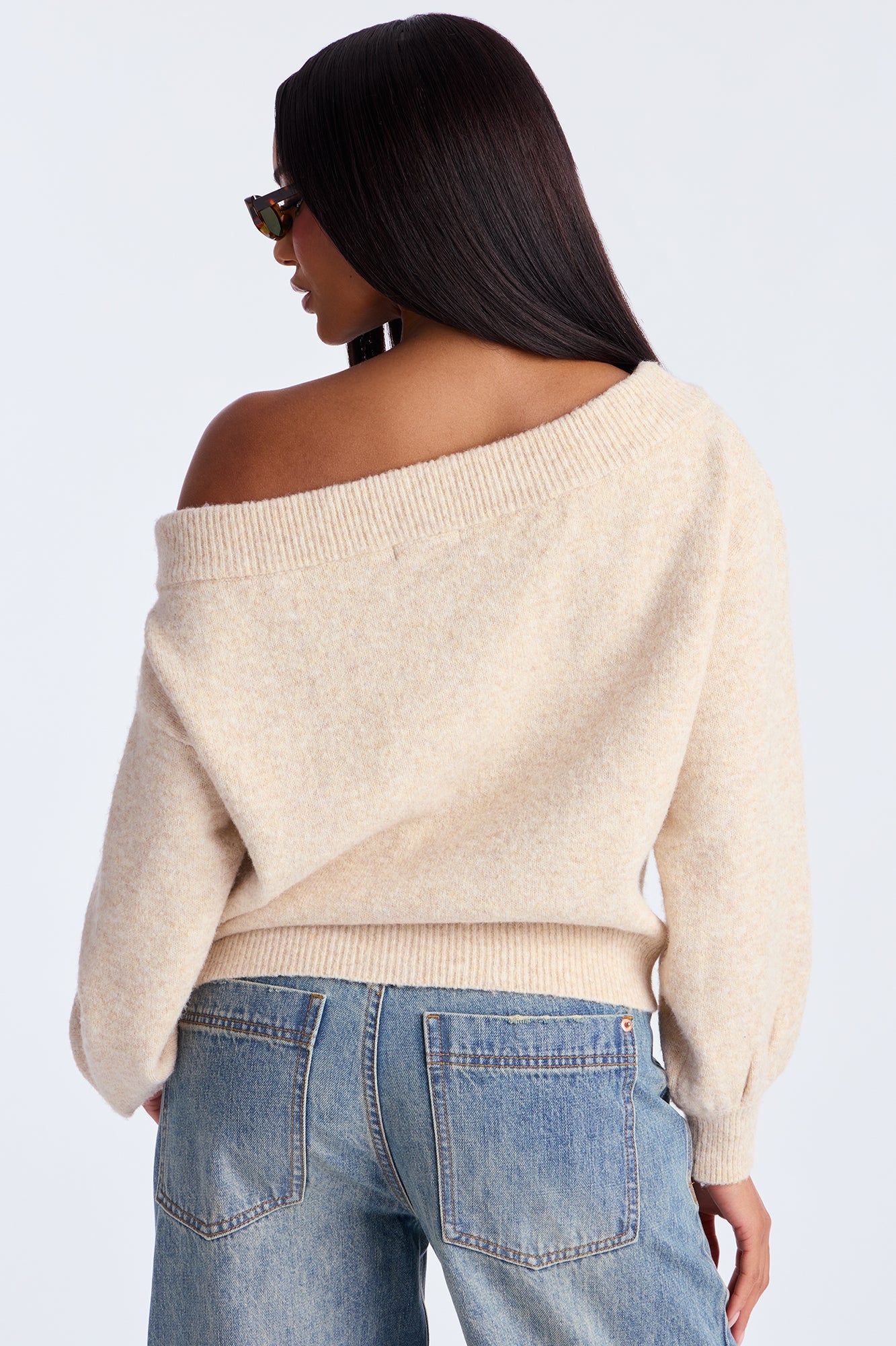 Dany Off Shoulder Sweater - Cream