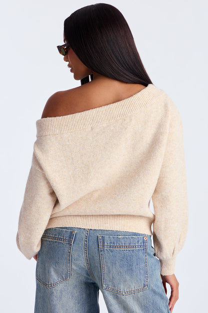 Dany Off Shoulder Sweater - Cream