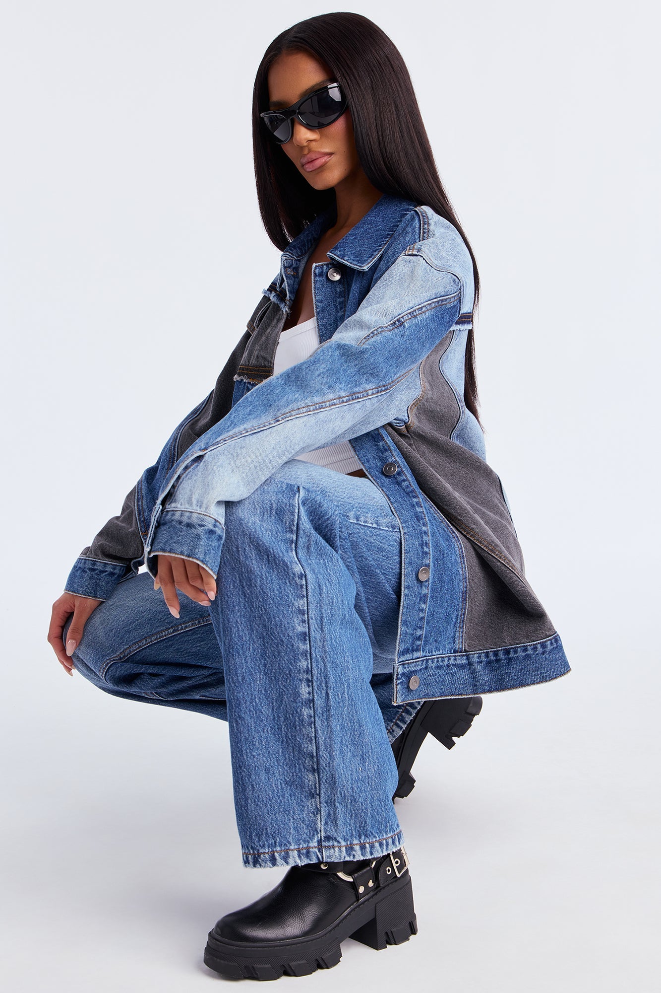 All That Reconstructed Denim Jacket - Medium Wash