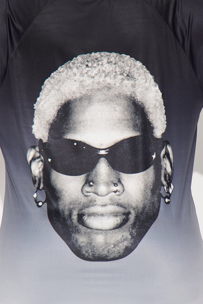 Rodman Jumbo Jersey Tee - Black/White