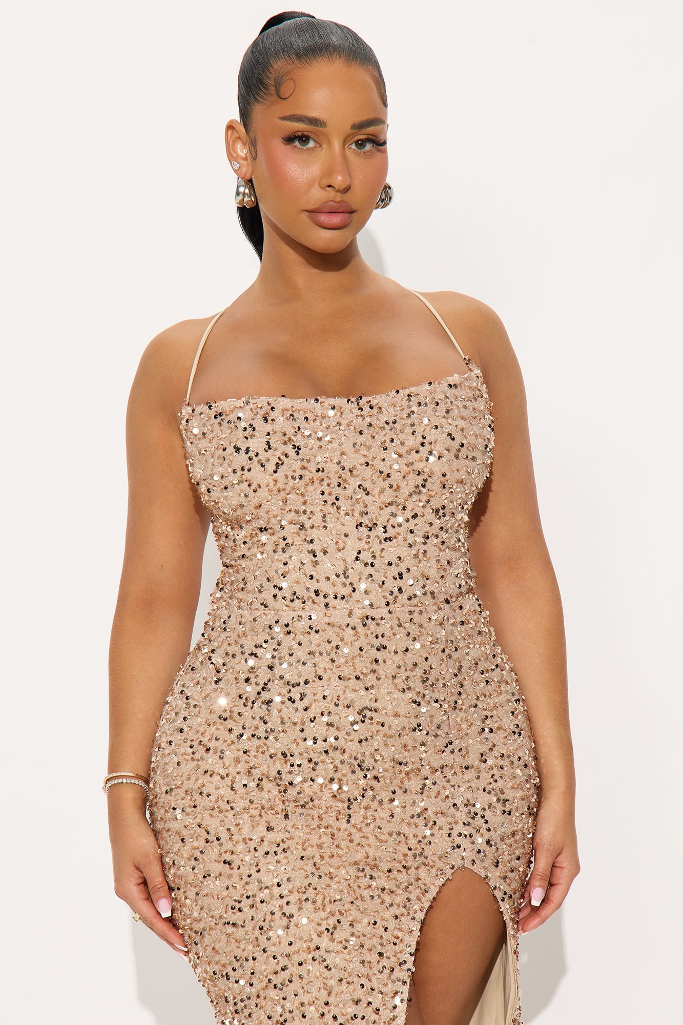 Wild Soul Sequin Maxi Dress - Gold